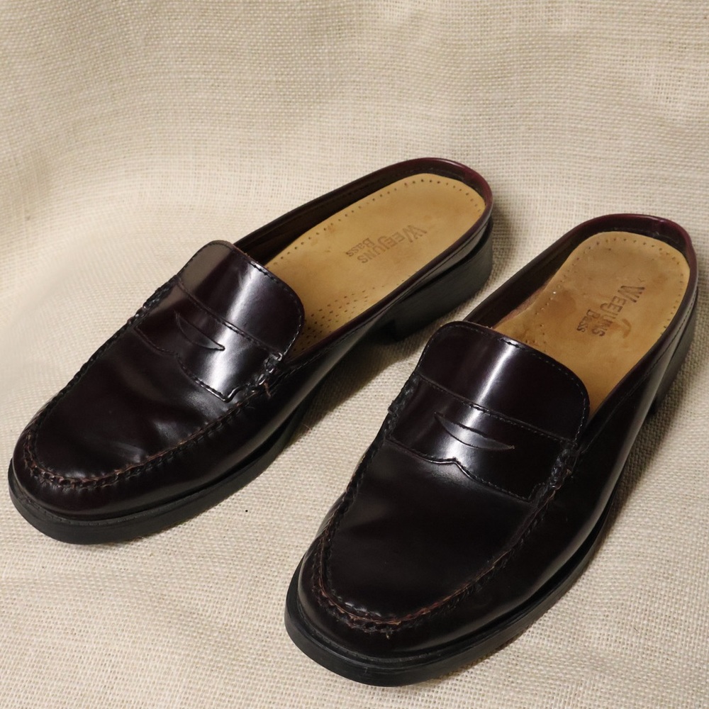 Bass Weejuns Peggy Moc Toe Mules Dark Brown